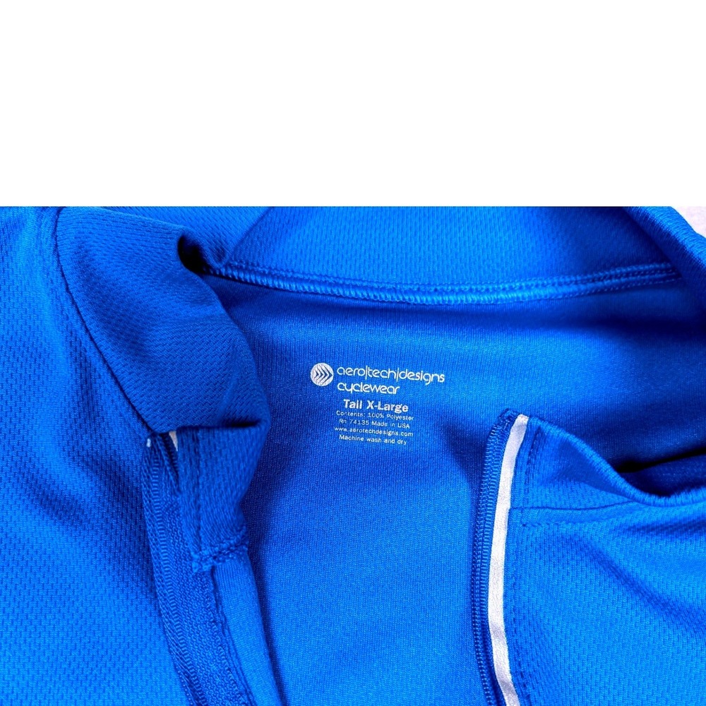 Aero‎ Tech Designs Cycling Jersey Blue Short Sleeve Quarter Zip Womens XL Tall